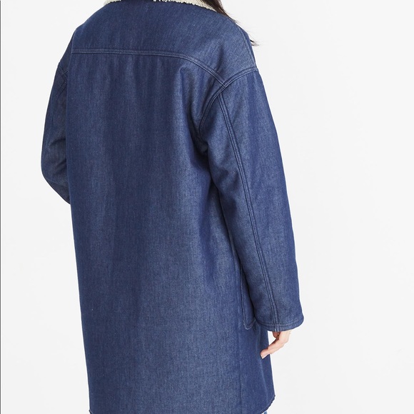 Madewell Sherpa denim cocoon coat - Picture 3 of 12